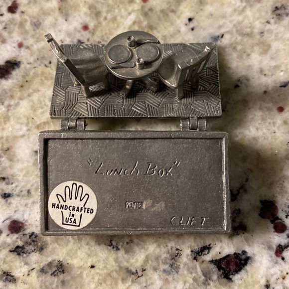 Pewter "Lunch Box" Keepsake Box by Clift - Made In USA - - Picture 5 of 7